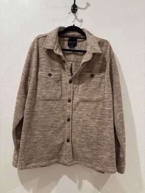 Cotton On button down men's textured knit shirt jacket XL